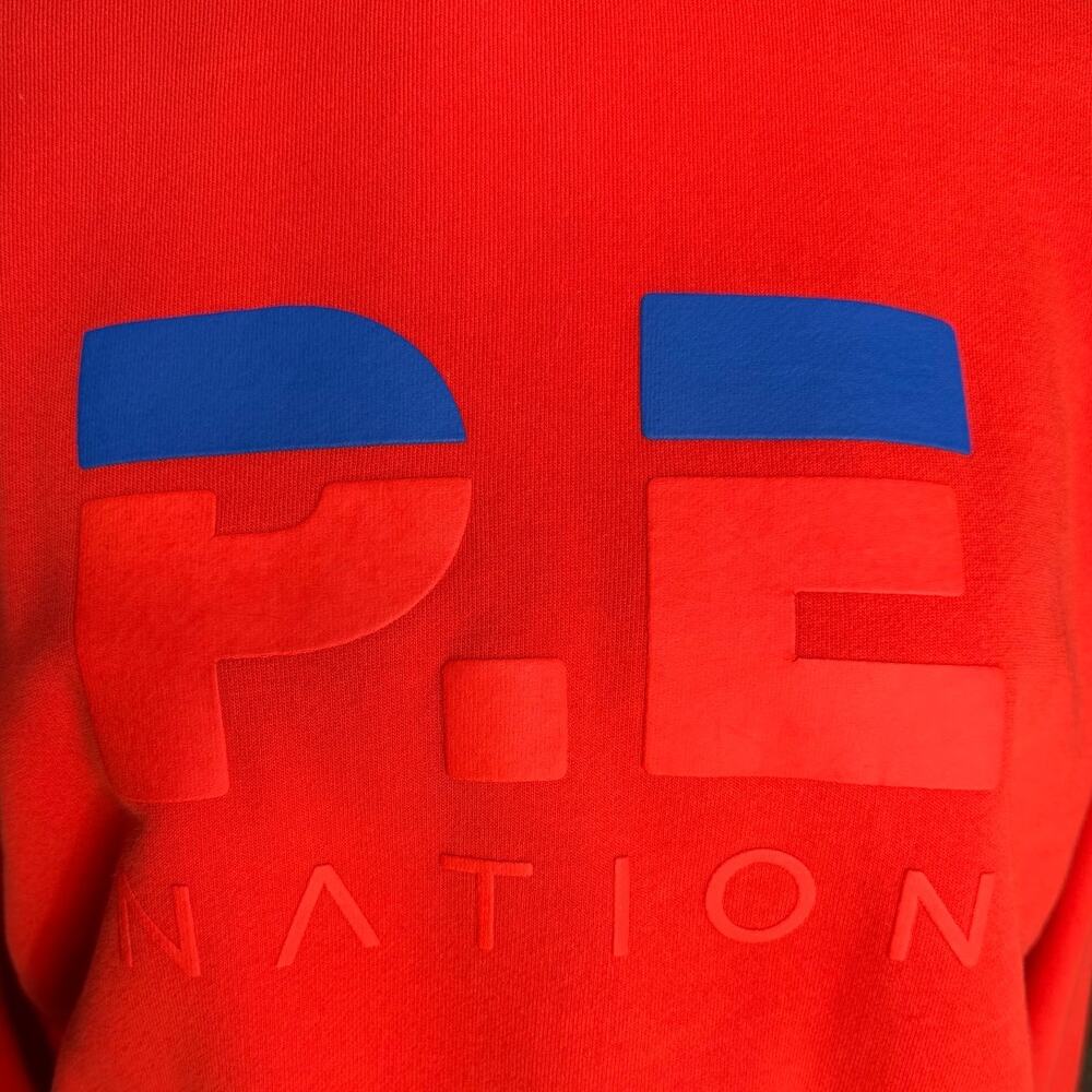 P.E Nation Red Logo Sweatshirt XS Long Sleeve Athletic Pullover Cotton Crewneck - Picture 9 of 10